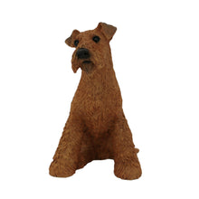 Wooden Pet Urn with Sitting Airedale Terrier Figurine & 4x6 Inches Photo Holder - Funeral.com, Inc.