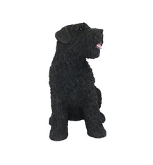 Wooden Pet Urn with Sitting Bouvier Figurine & 4x6 Inches Photo Holder - Funeral.com, Inc.