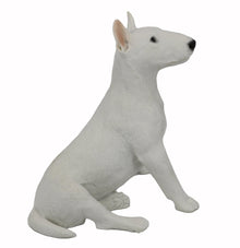 Wooden Pet Urn with Sitting Bull Terrier Figurine & 4x6 Inches Photo Holder - Funeral.com, Inc.