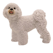 Wooden Pet Urn with Standing Bichon Frise Figurine & 4x6 Inches Photo Holder - Funeral.com, Inc.