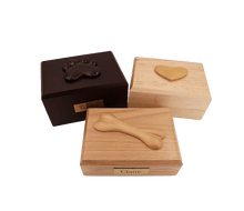 Wooden Traditional Pet Cremation Urn with Bone Adornment - Funeral.com, Inc.