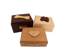 Wooden Traditional Pet Cremation Urn with Heart Adornment - Funeral.com, Inc.