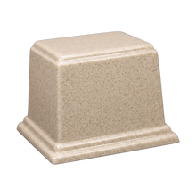 Rectangle Cultured Granite Cremation Urn For Ashes - Cream