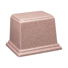 Rectangle Cultured Granite Cremation Urn For Ashes - Rose