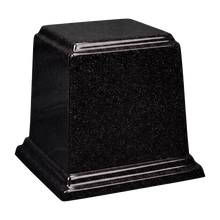 Square Cultured Granite Cremation Urn For Ashes - Black