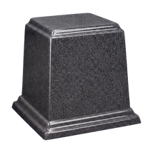 Square Cultured Granite Cremation Urn For Ashes - Charcoal