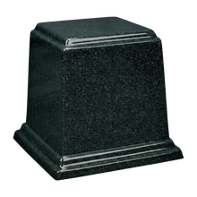 Square Cultured Granite Cremation Urn For Ashes - Emerald Green