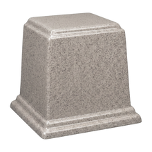 Square Cultured Granite Cremation Urn For Ashes - Misty Grey