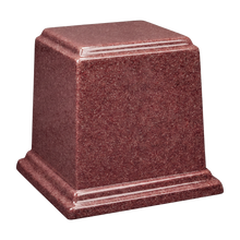 Square Cultured Granite Cremation Urn For Ashes - Rasp-Rose