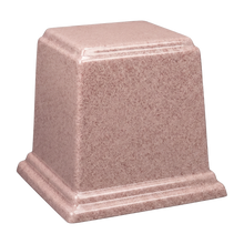 Square Cultured Granite Cremation Urn For Ashes - Rose