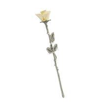 Yellow Rose with Pewter Stem Keepsake Urn - Funeral.com, Inc.