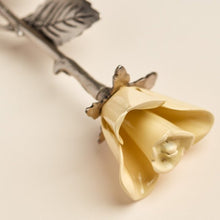 Yellow Rose with Pewter Stem Keepsake Urn - Funeral.com, Inc.